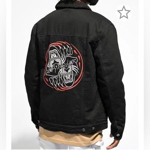 Zumiez Lurking Class Scratch Black Denim Jacket Size XL